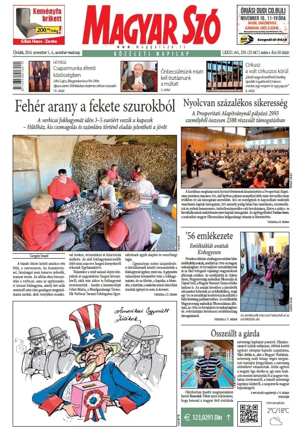 Magyar Szó, 73. évf. 2016. november 5. – 6. 259. sz. 1–44. oldal