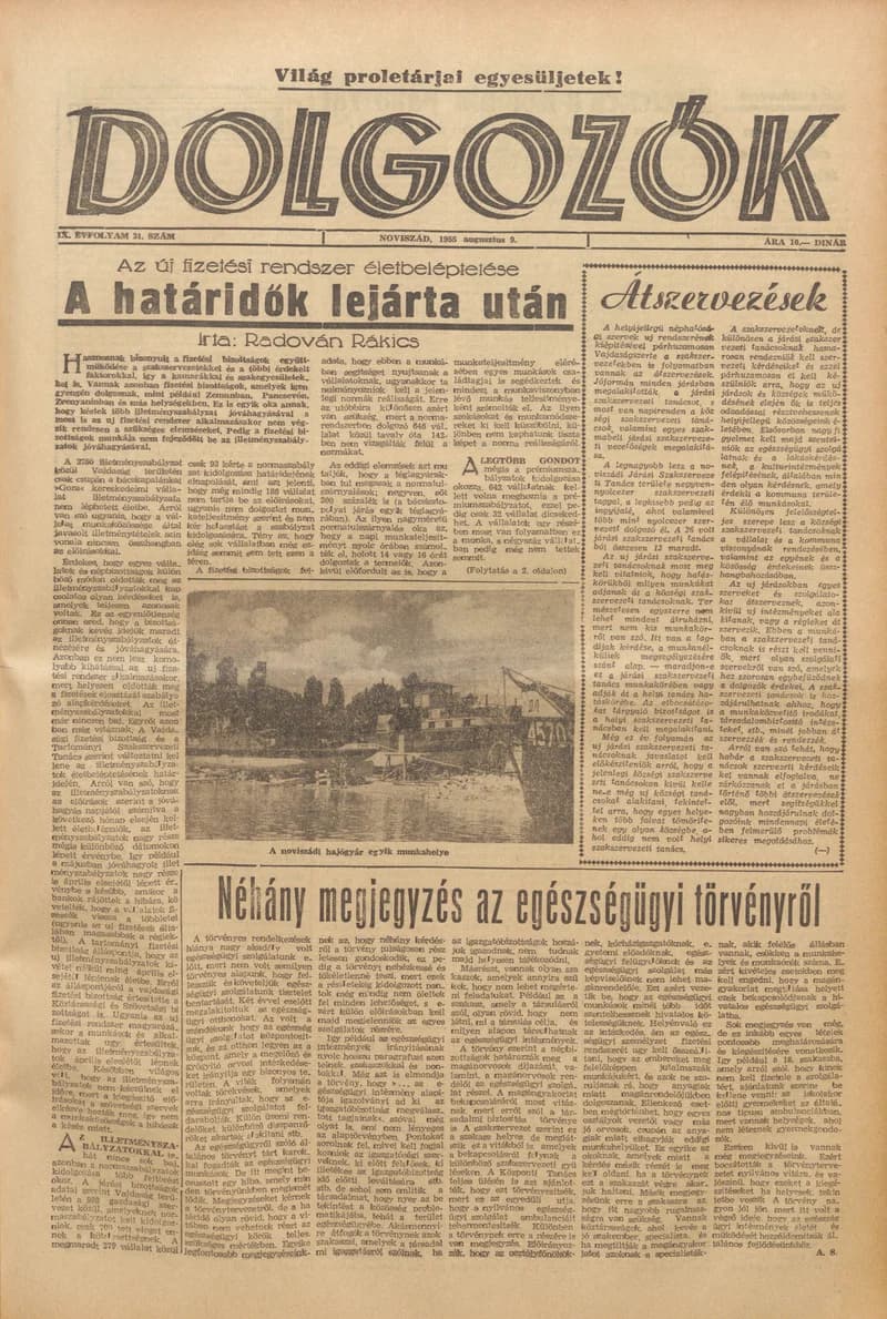 Dolgozók, 9. évf. 1955. augusztus 9. 31. sz.