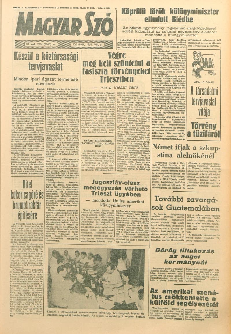 Magyar Szó, 11. évf. 1954. augusztus 5. 210. sz. 1–8. oldal