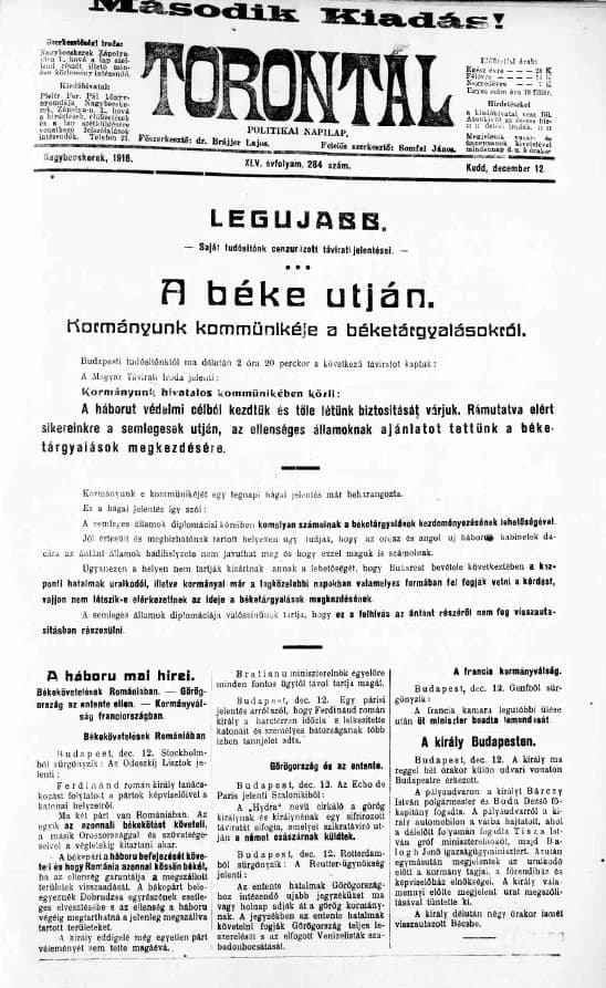 Torontál, 45. évf. 1916. december 12. 284. sz.