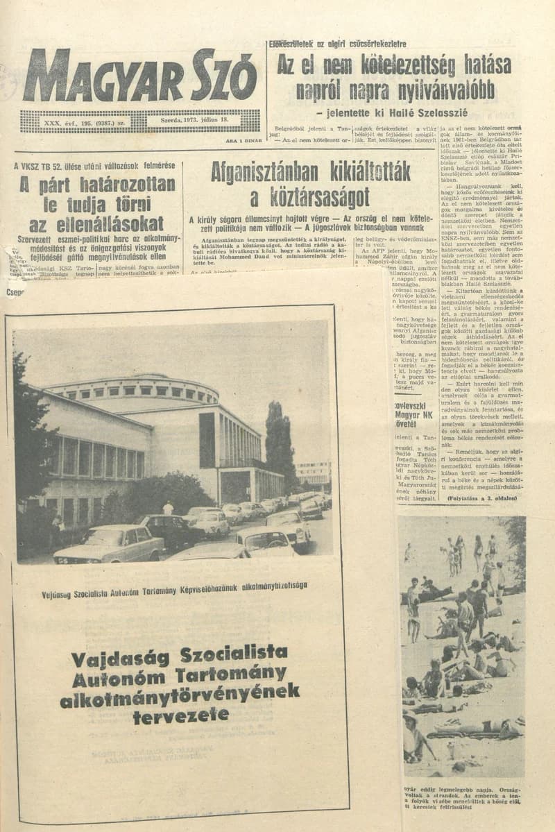 Magyar Szó, 30. évf. 1973. július 18. 195. sz. 1–16. oldal