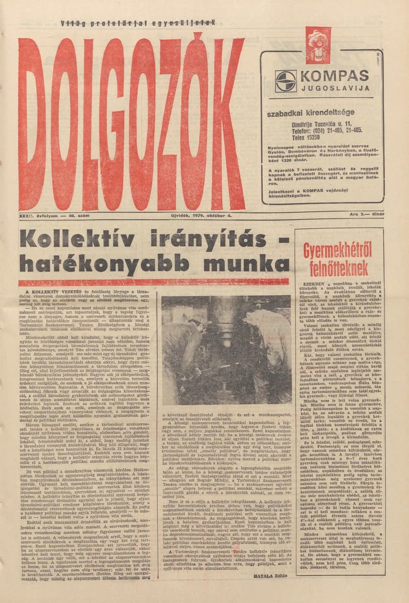 Dolgozók, 33. évf. 1979. október 4. 40. sz.