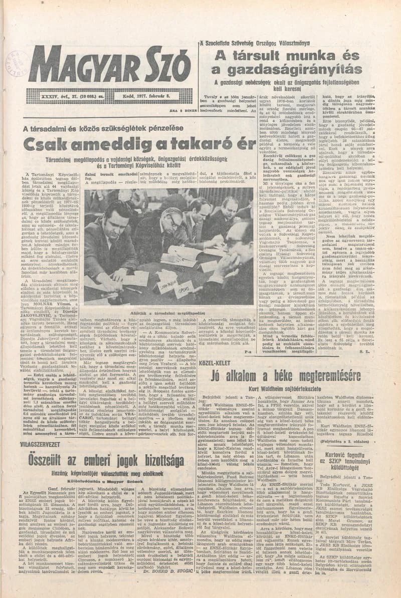 Magyar Szó, 34. évf. 1977. február 8. 37. sz.