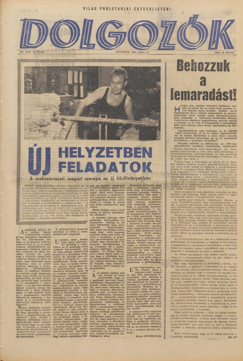 Dolgozók, 15. évf. 1961. július 14. 29. sz.