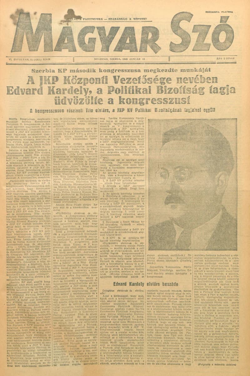 Magyar Szó, 6. évf. 1949. január 19. 15. sz. 1–6. oldal