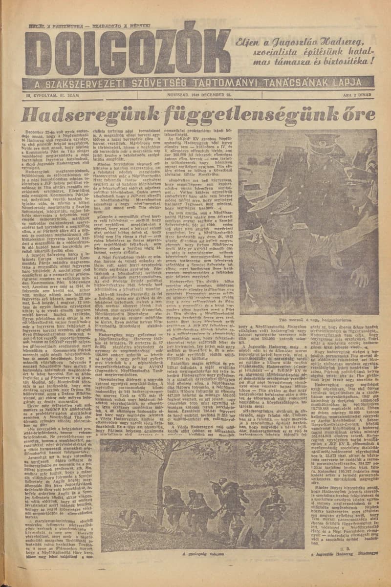 Dolgozók, 3. évf. 1949. december 23. 51. sz.