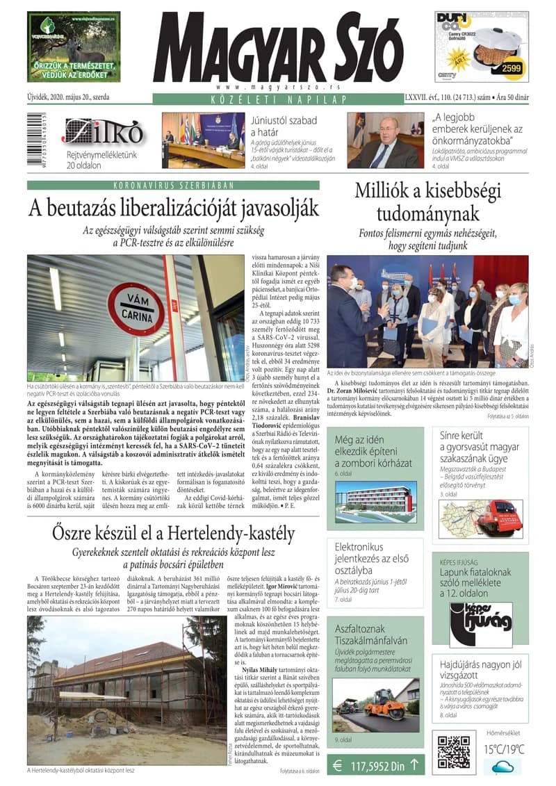 Magyar Szó, 77. évf. 2020. május 20. 110. sz. 1–16. oldal