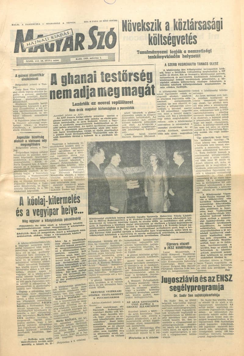 Magyar Szó, 23. évf. 1966. március 1. 58. sz.