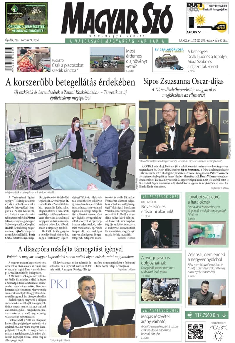 Magyar Szó, 79. évf. 2022. március 29. 72. sz. 1–20. oldal