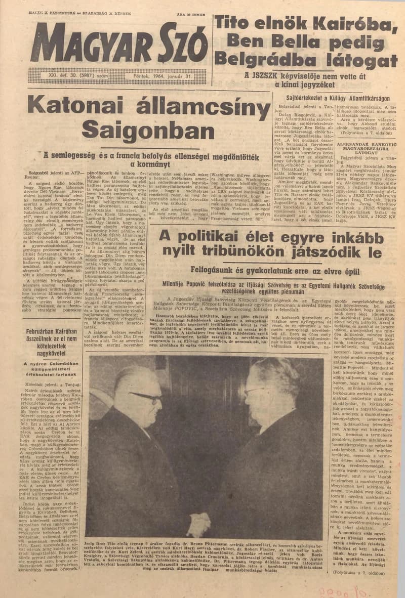 Magyar Szó, 21. évf. 1964. január 31. 30. sz. 1–16. oldal