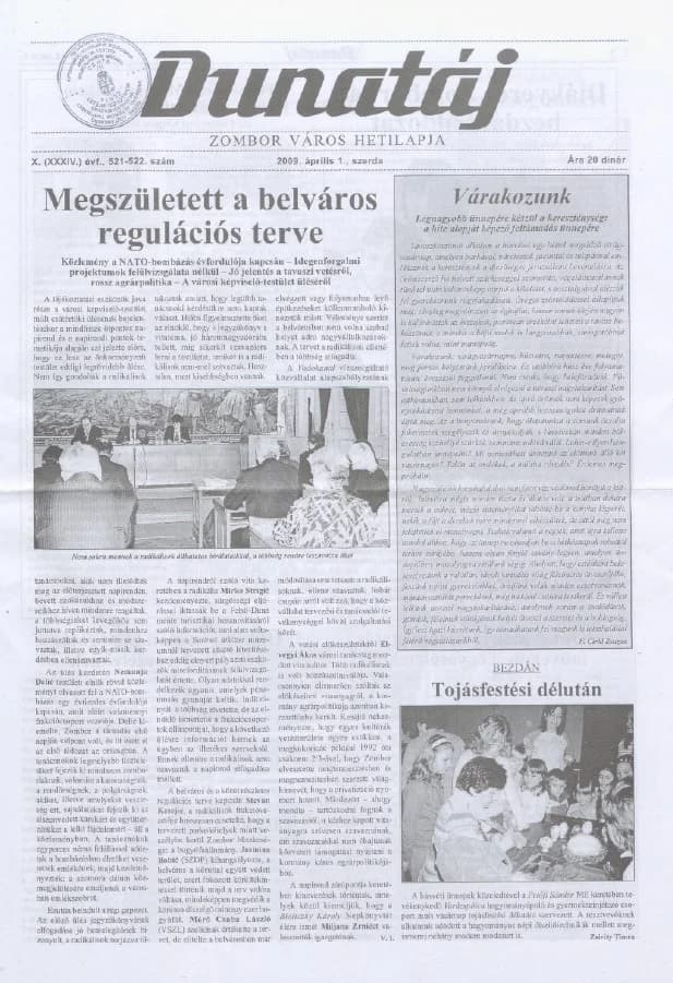 Dunatáj, 11. évf. 2009. április 1. 521–522. sz.