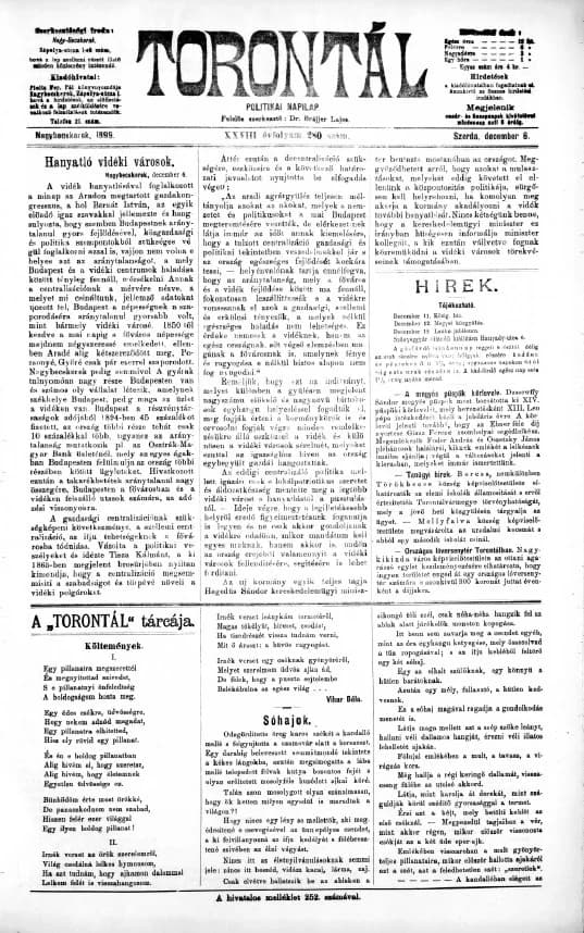 Torontál, 28. évf. 1899. december 6. 280. sz.
