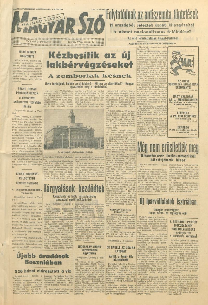 Magyar Szó, 17. évf. 1960. január 6. 3. sz. 1–24. oldal