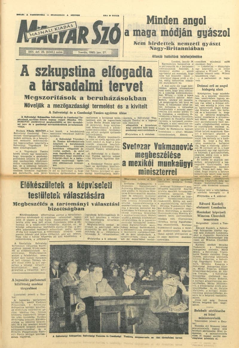 Magyar Szó, 22. évf. 1965. január 27. 25. sz. 1–16. oldal