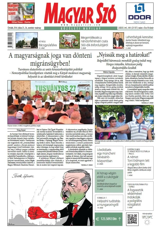 Magyar Szó, 73. évf. 2016. július 23. – 24. 169. sz.
