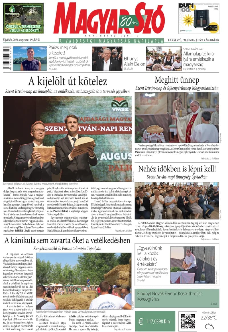 Magyar Szó, 81. évf. 2024. augusztus 19. 191. sz. 1–16. oldal