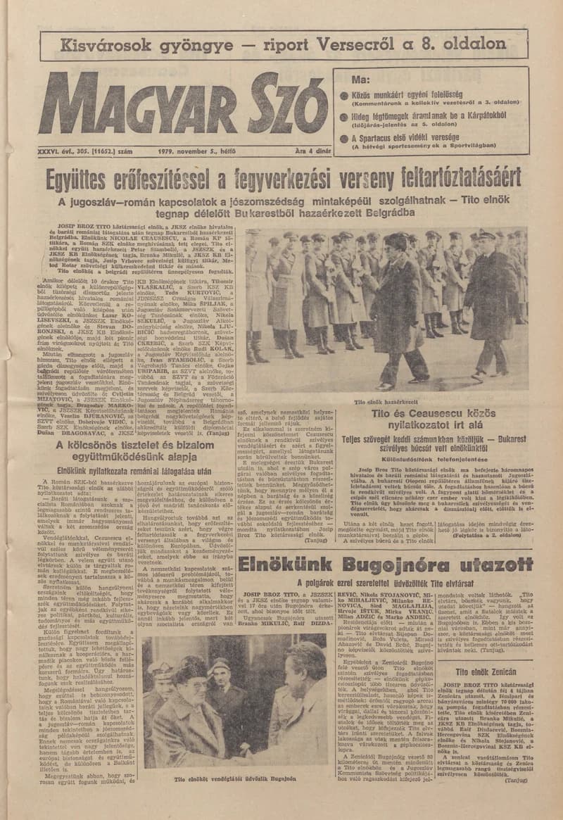 Magyar Szó, 36. évf. 1979. november 5. 305. sz. 1–16. oldal