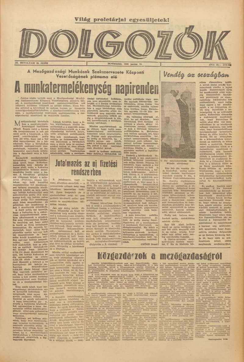 Dolgozók, 9. évf. 1955. június 14. 23. sz.