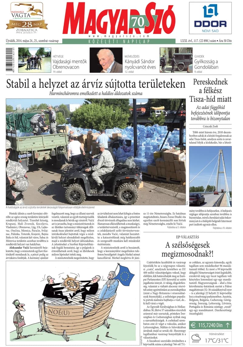 Magyar Szó, 71. évf. 2014. május 24. – 25. 117. sz. 1–32. oldal