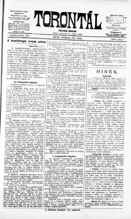 Torontál, 31. évf. 1902. július 7. 153. sz.