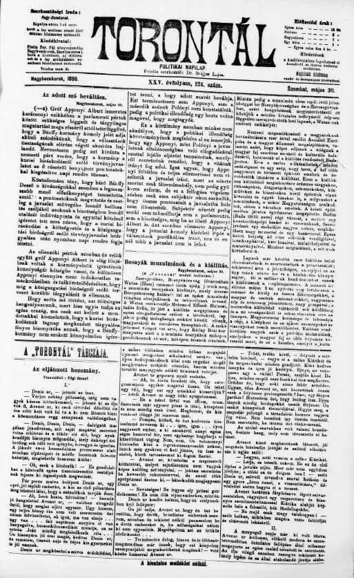 Torontál, 25. évf. 1896. május 30. 124. sz.