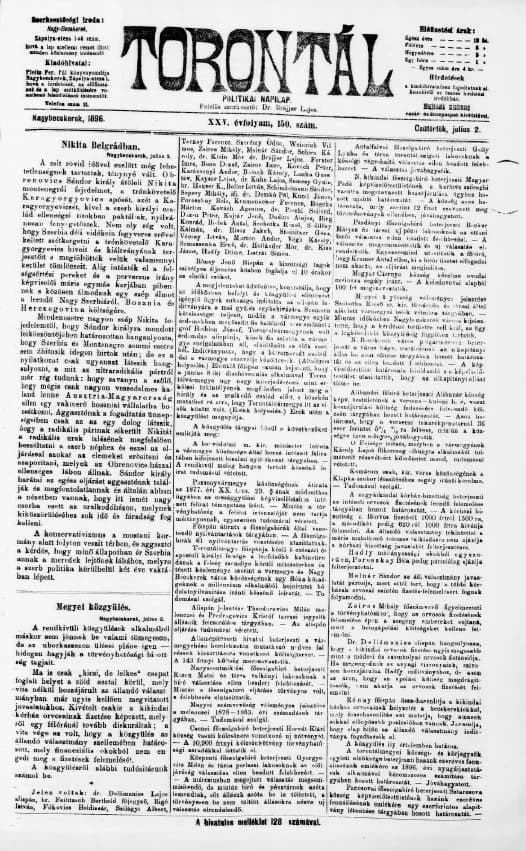 Torontál, 25. évf. 1896. július 2. 150. sz.