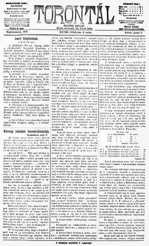 Torontál, 28. évf. 1899. január 11. 8. sz.
