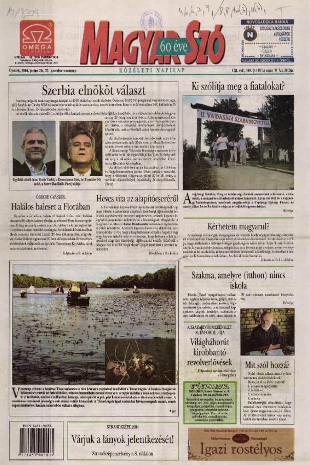 Magyar Szó, 61. évf. 2004. június 26. – 27. 148. sz. 1–24. oldal