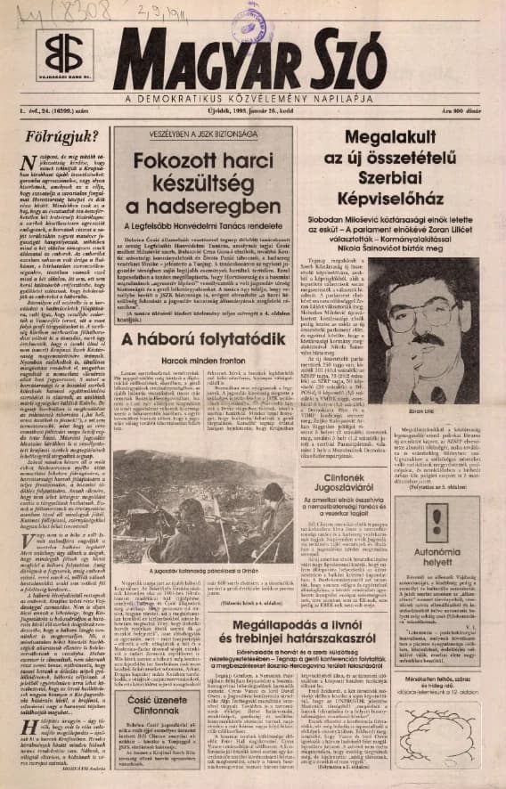 Magyar Szó, 50. évf. 1993. január 26. 24. sz. 1–16. oldal