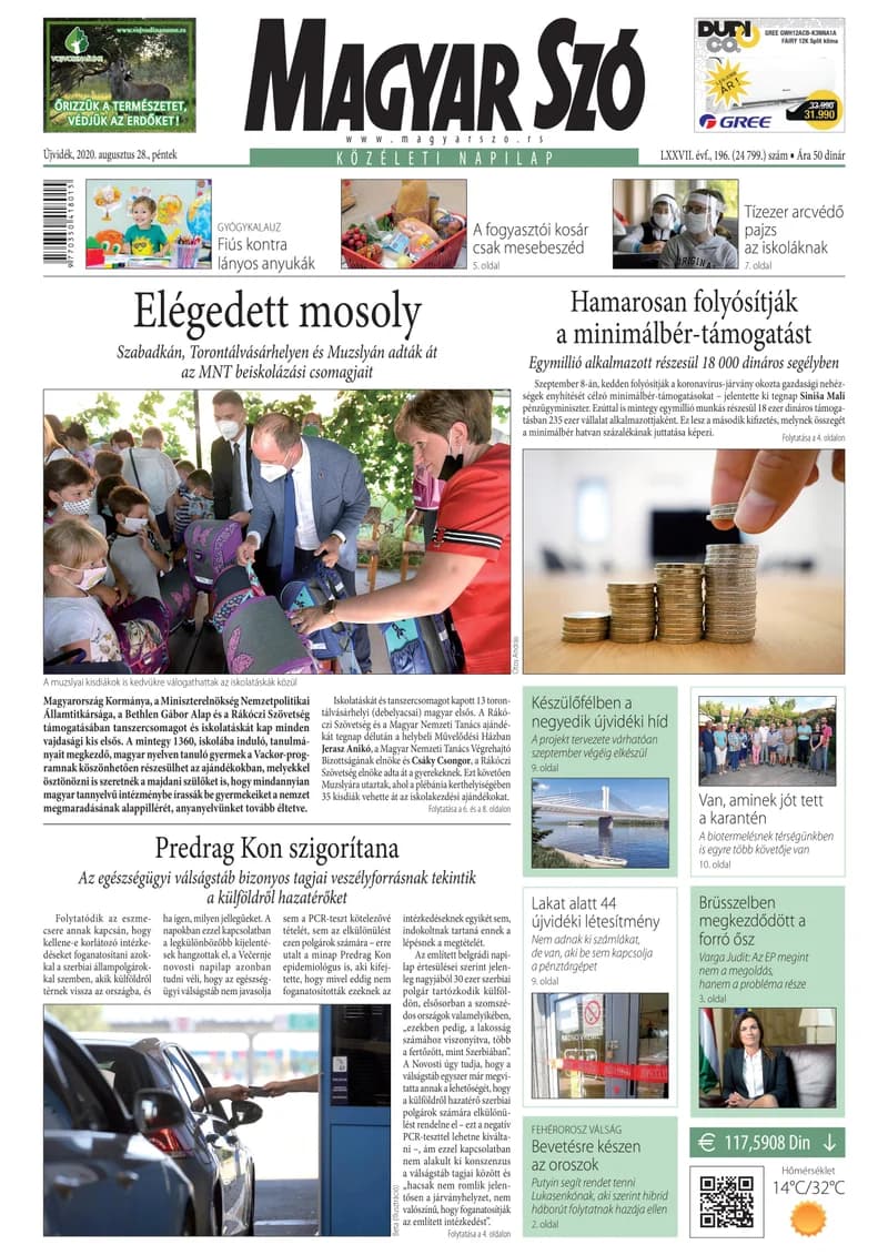 Magyar Szó, 77. évf. 2020. augusztus 28. 196. sz. 1–16. oldal