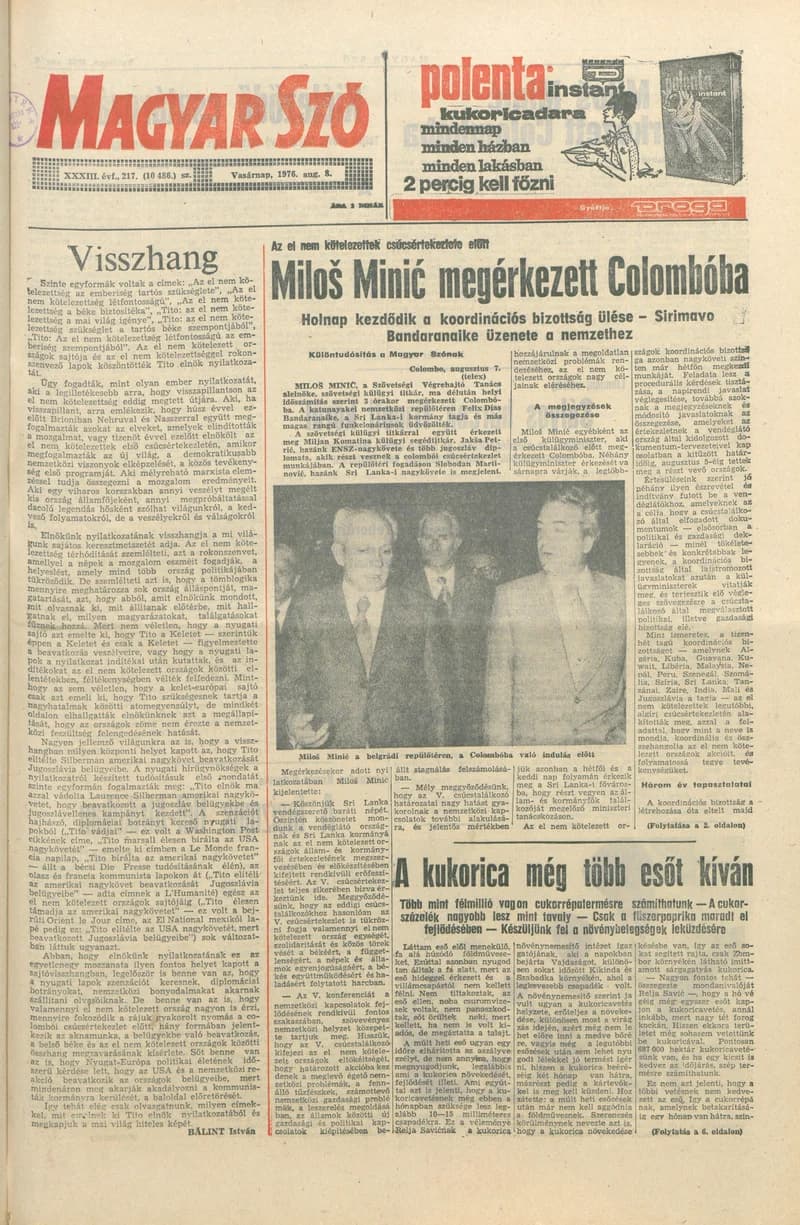 Magyar Szó, 33. évf. 1976. augusztus 8. 217. sz. 1–28. oldal