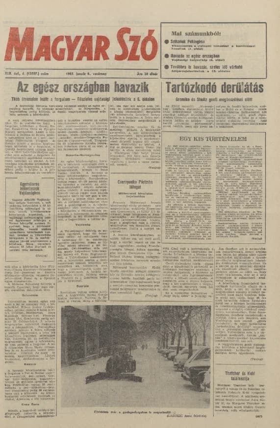Magyar Szó, 42. évf. 1985. január 6. 4. sz. 1–24. oldal