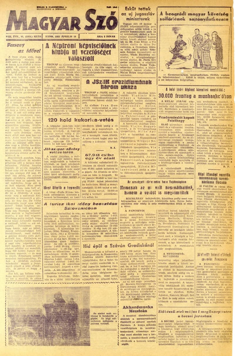 Magyar Szó, 8. évf. 1951. április 10. 85. sz. 1–4. oldal
