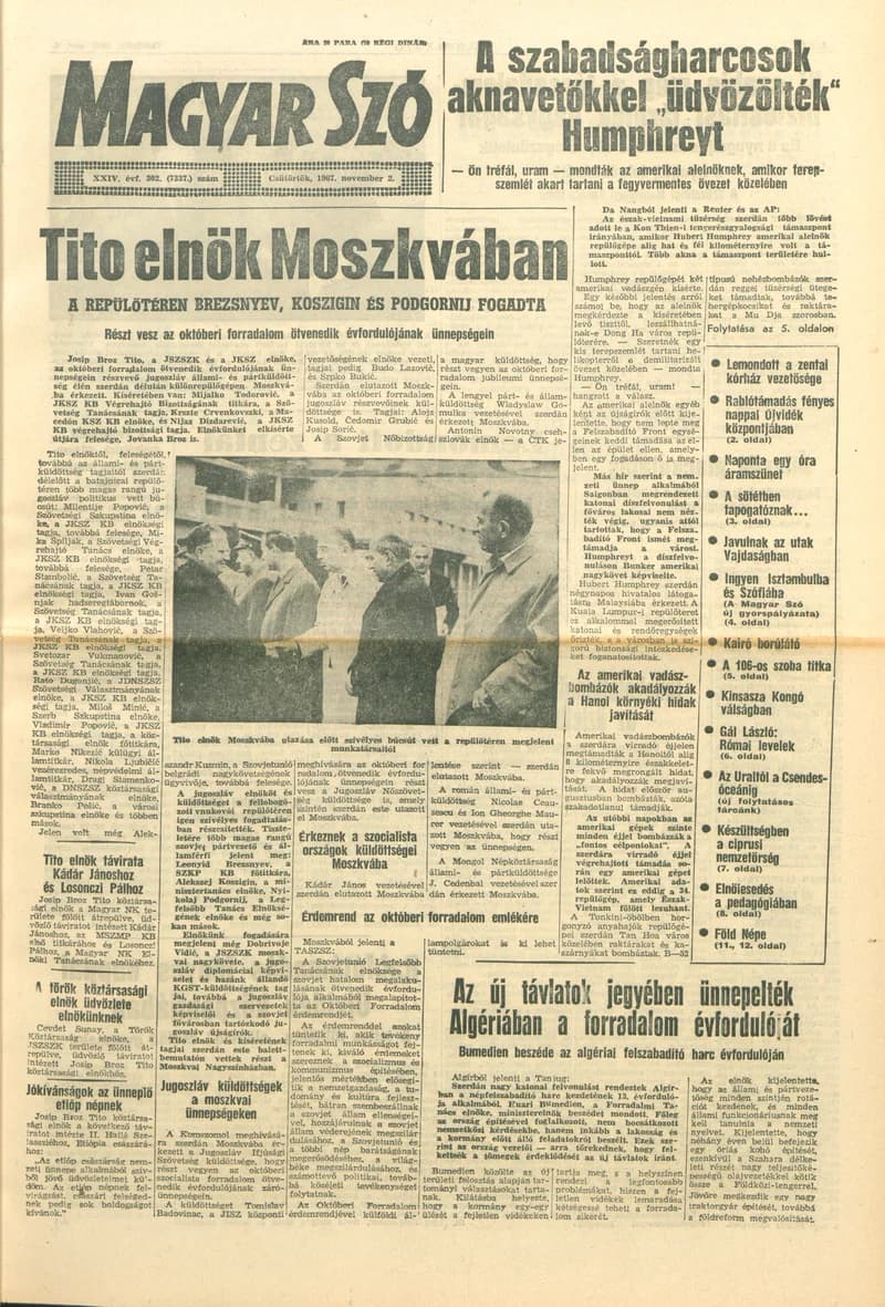 Magyar Szó, 24. évf. 1967. november 2. 302. sz. 1–16. oldal