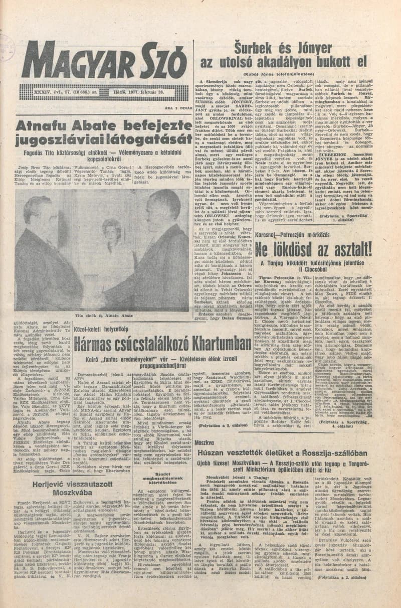 Magyar Szó, 34. évf. 1977. február 28. 57. sz.