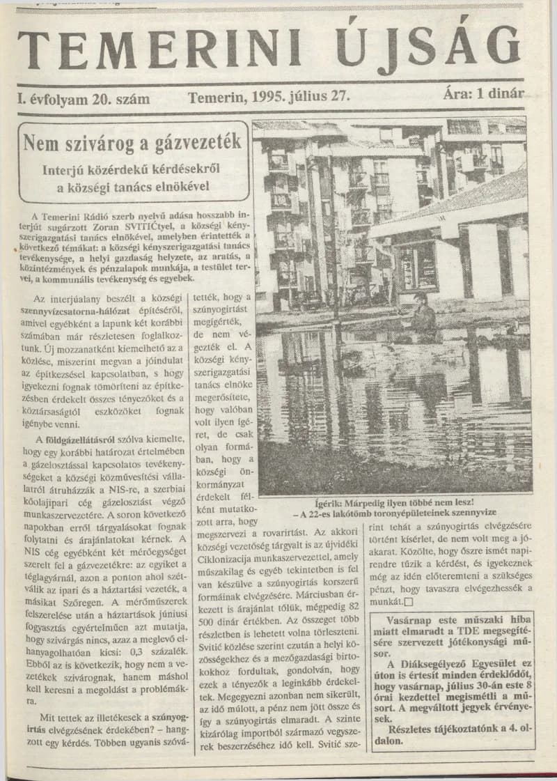 Temerini Újság, 1. évf. 1995. július 27. 20. sz.