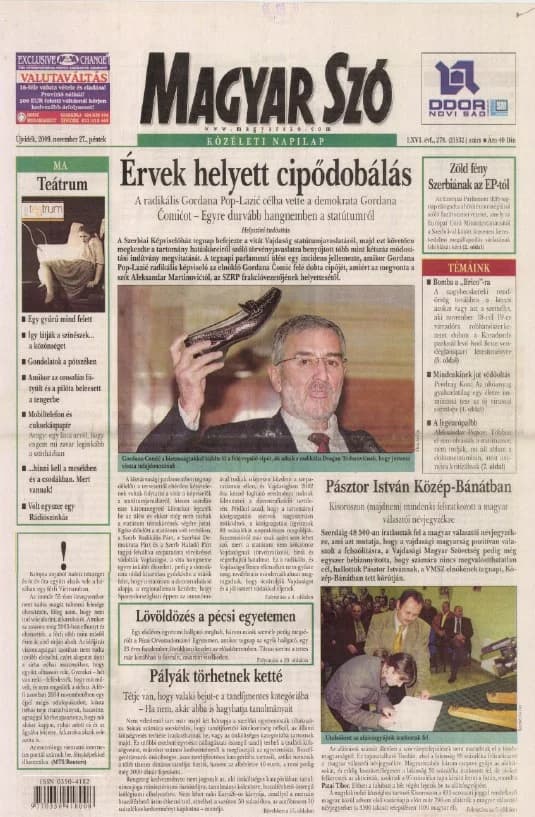 Magyar Szó, 66. évf. 2009. november 27. 278. sz. 1–20. oldal