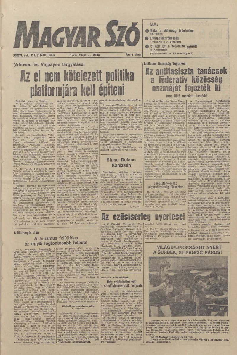 Magyar Szó, 36. évf. 1979. május 7. 123. sz. 1–16. oldal