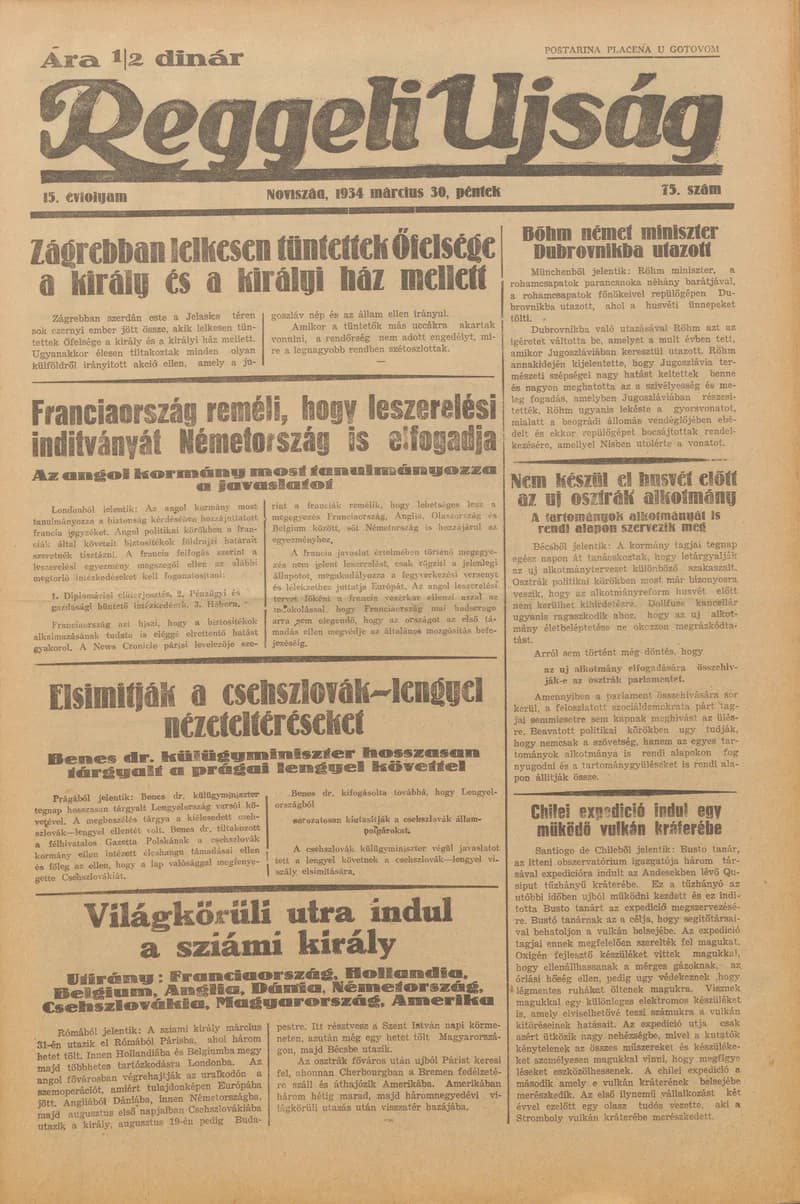 Reggeli Újság, 15. évf. 1934. március 30. 75. sz.