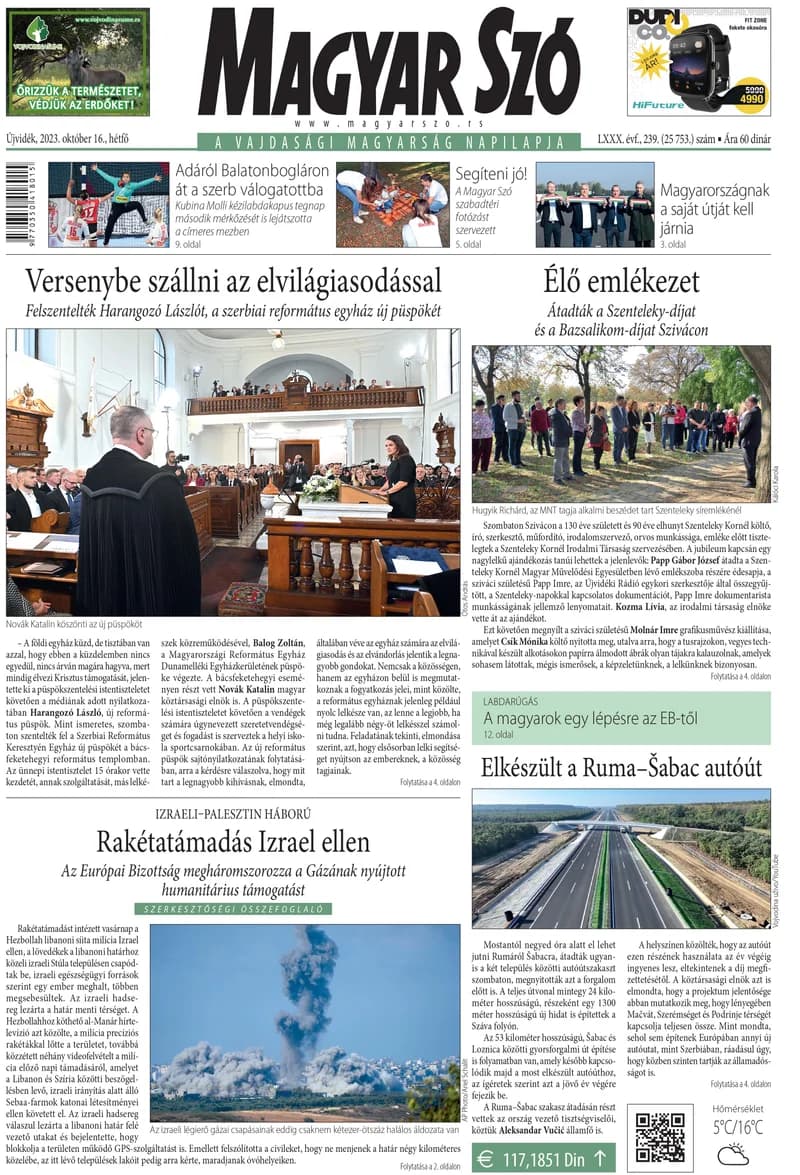 Magyar Szó, 80. évf. 2023. október 16. 239. sz. 1–16. oldal