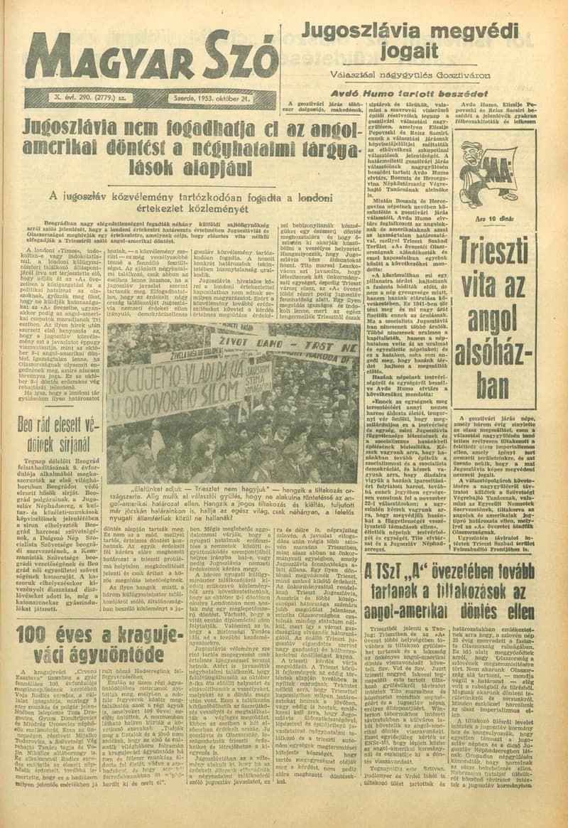 Magyar Szó, 10. évf. 1953. október 21. 290. sz. 1–8. oldal