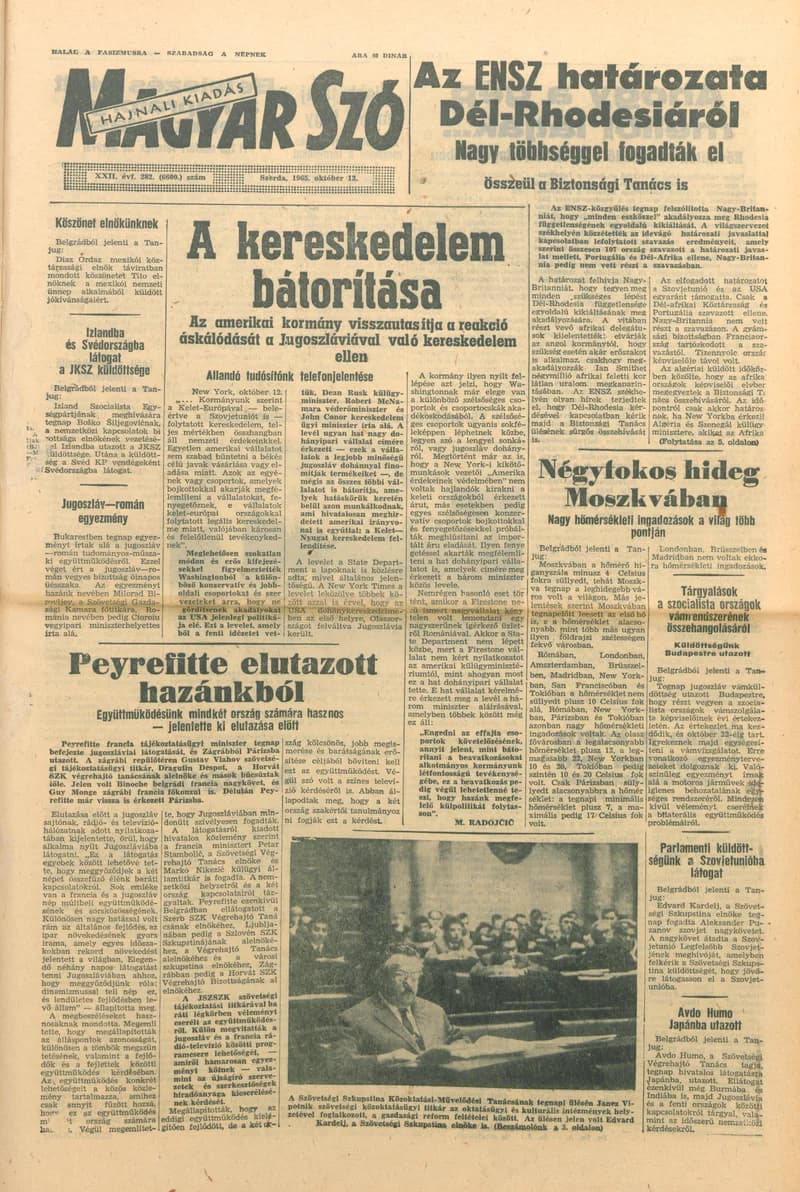 Magyar Szó, 22. évf. 1965. október 13. 282. sz. 1–16. oldal