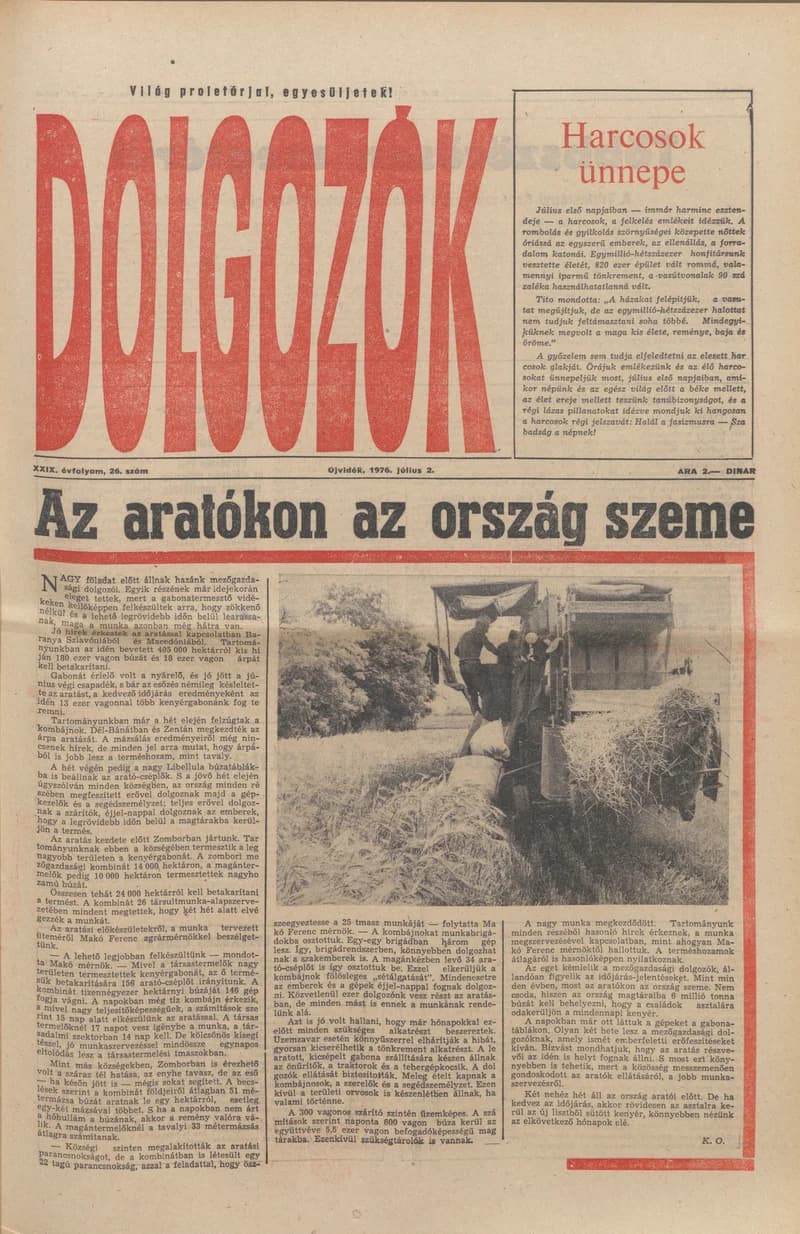 Dolgozók, 30. évf. 1976. július 2. 26. sz.