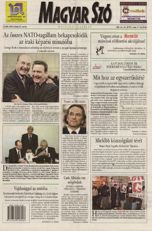 Magyar Szó, 62. évf. 2005. február 23. 44. sz. 1–20. oldal