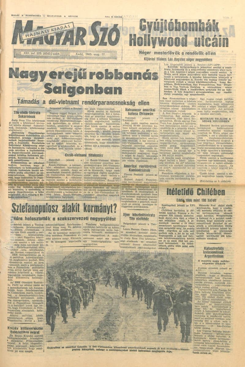 Magyar Szó, 22. évf. 1965. augusztus 17. 225. sz. 1–14. oldal