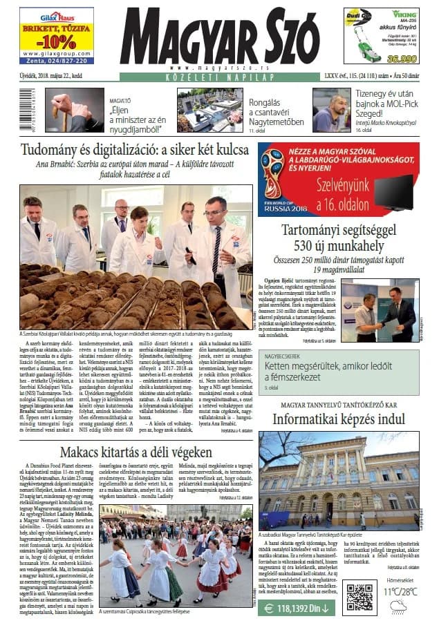 Magyar Szó, 75. évf. 2018. május 22. 115. sz. 1–20. oldal