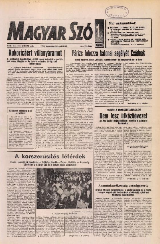 Magyar Szó, 43. évf. 1986. december 25. 353. sz. 1–20. oldal