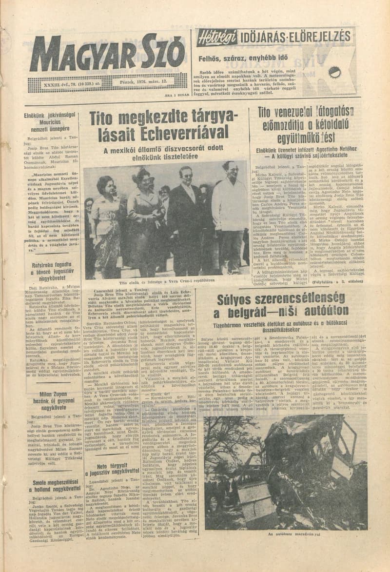 Magyar Szó, 33. évf. 1976. március 12. 70. sz. 1–16. oldal