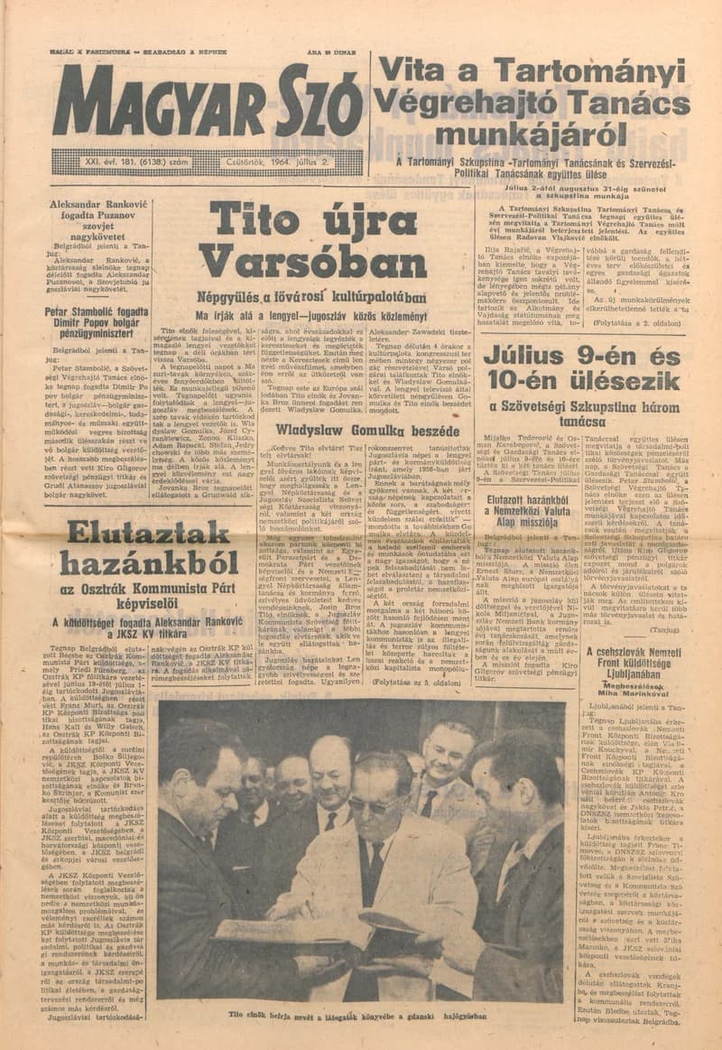 Magyar Szó, 21. évf. 1964. július 2. 181. sz. 1–14. oldal