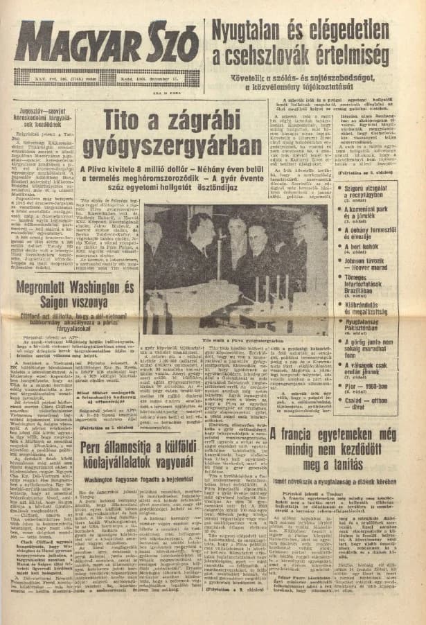 Magyar Szó, 25. évf. 1968. december 17. 346. sz. 1–16. oldal